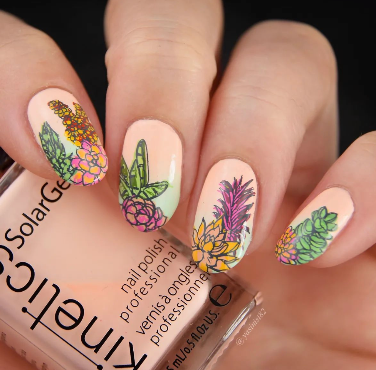 Oh So Succulent! (CjS-123) Steel Layered Nail Art Stamping Plate