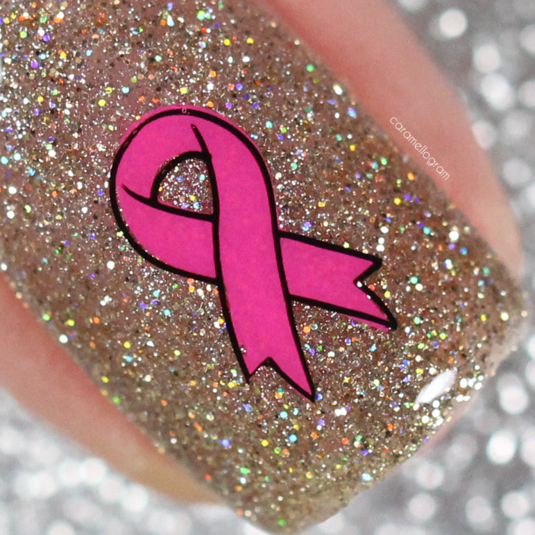 All For A Cause (CjS-125) Steel Nail Art Stamping Plate 14 x 9 Clear Jelly Stamper