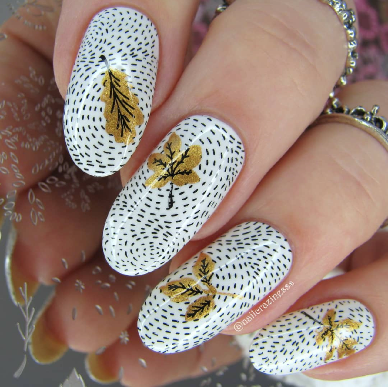 Autumn is Here! (CjS-135) Etched Nail Art Stamping Plate