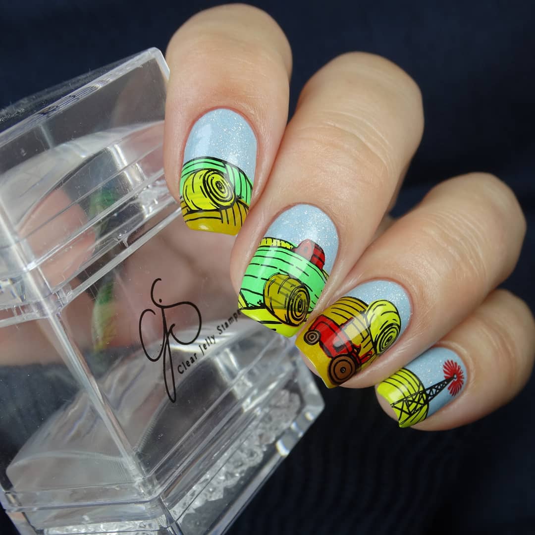 Harvest (CjS-138) Steel Nail Art Stamping Plate 14 x 9 Clear Jelly Stamper