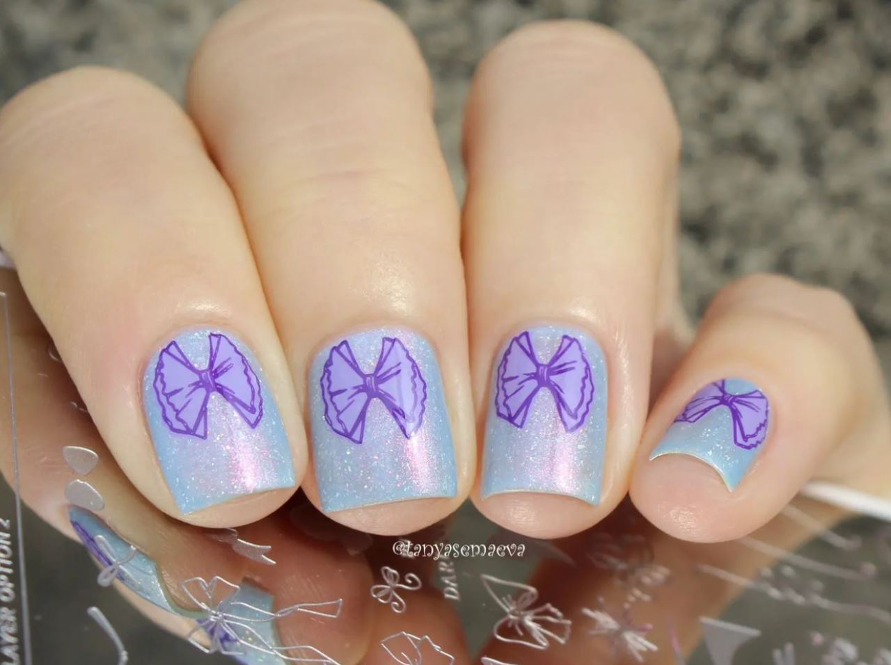 Put a Bow on it, Darling (CjS-147) Steel Nail Art Stamping Plate 14 x 9 Clear Jelly Stamper