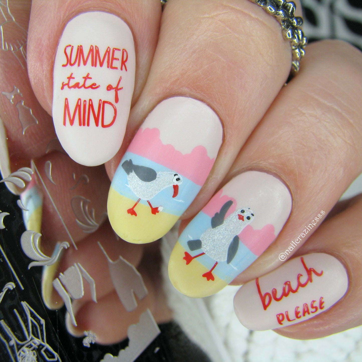 Beach Day! (CjS-159) Etched Nail Art Stamping Plate