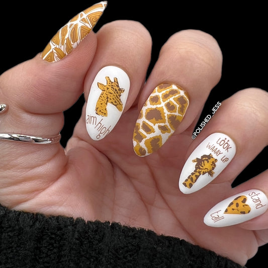 Wild - Giraffe (CjS-174) Etched Nail Art Stamping Plate