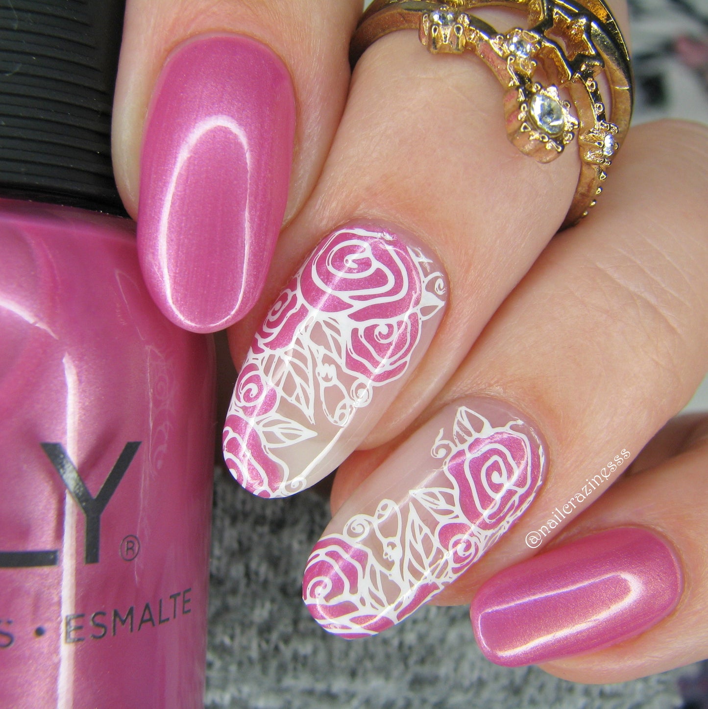 Just Add Lace (CjS-177) Etched Nail Art Stamping Plate