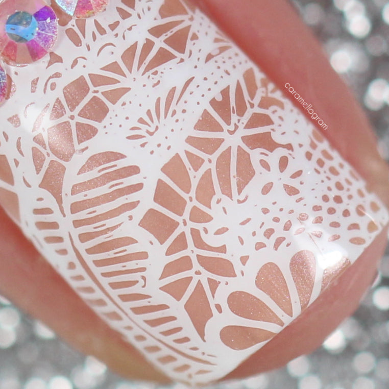 Just Add Lace (CjS-177) Steel Stamping Plate 14 x 9 Clear Jelly Stamper