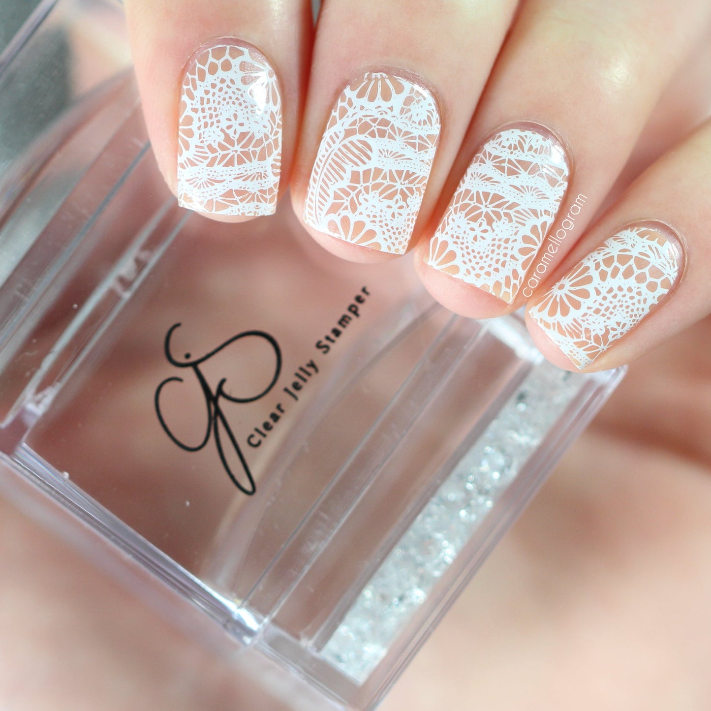 Just Add Lace (CjS-177) Steel Stamping Plate 14 x 9 Clear Jelly Stamper