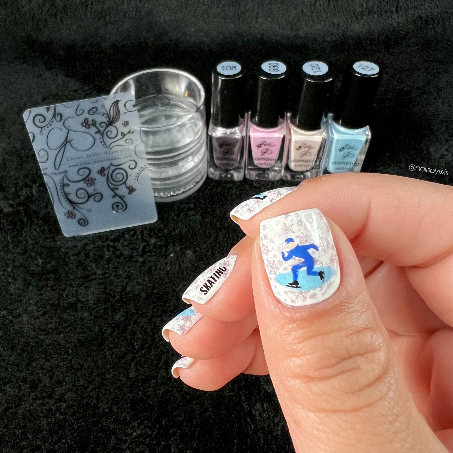 Sporty Winter (CjS-179) Etched Nail Art Stamping Plate