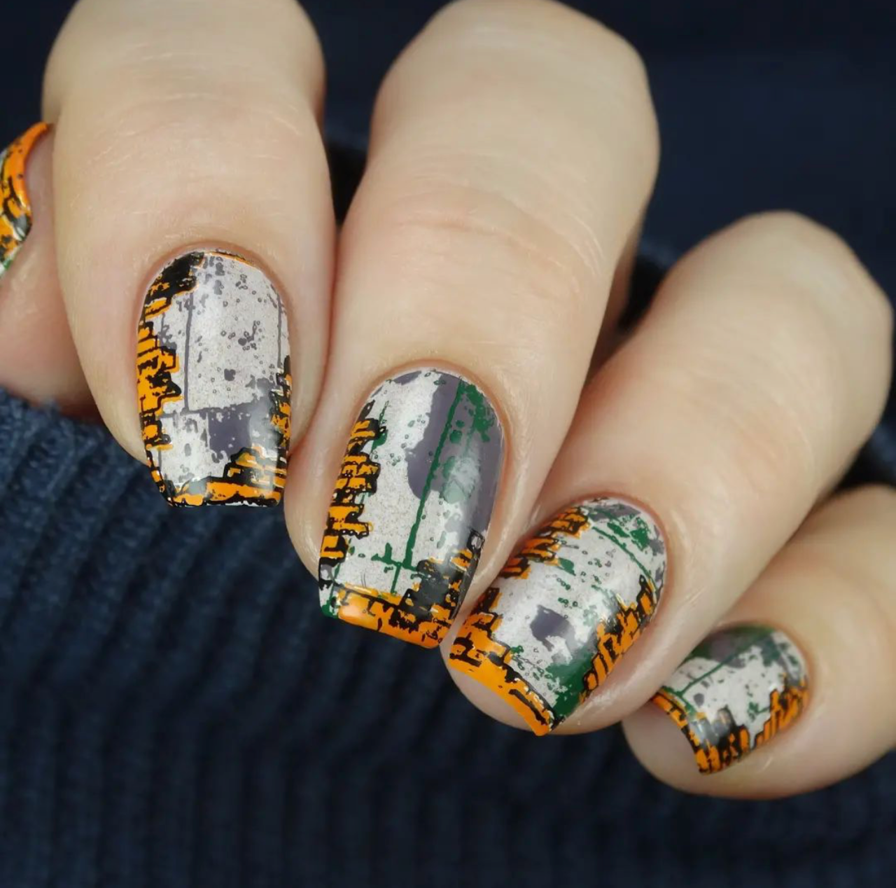 Grunge Series - Chic (CjS-201) Etched Nail Art Stamping Plate