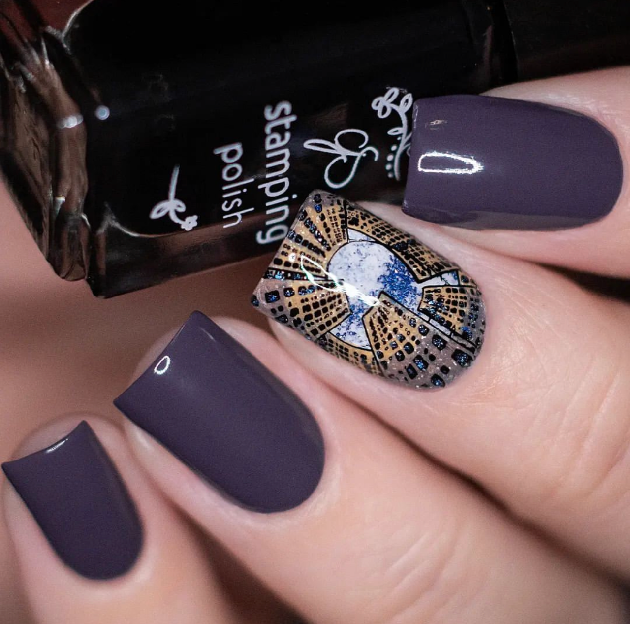 Grunge Series - City (CjS-202) Etched Nail Art Stamping Plate