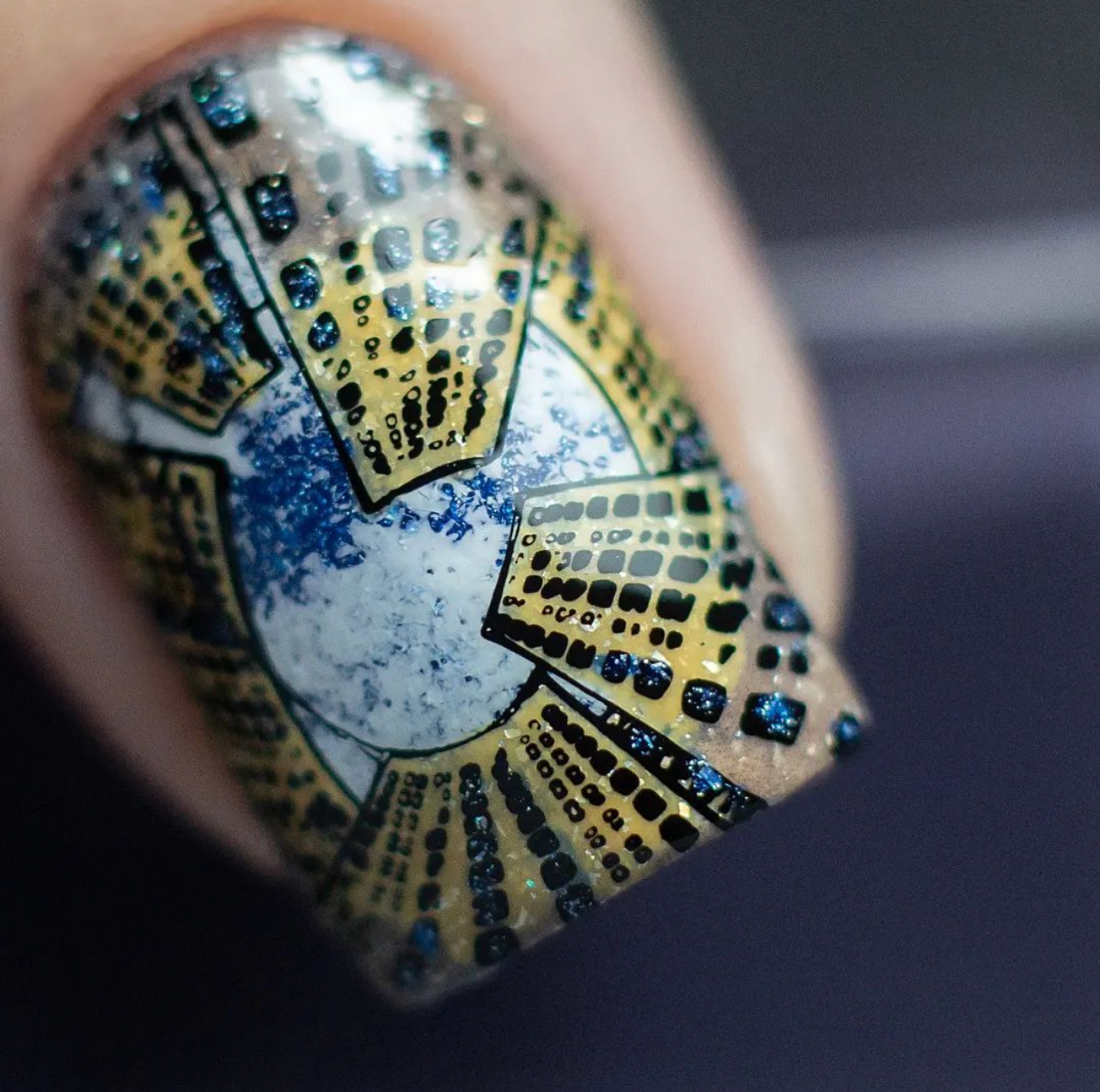 Grunge Series - City (CjS-202) Etched Nail Art Stamping Plate