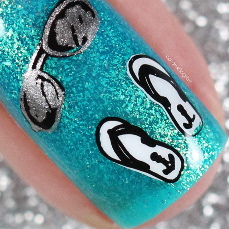Lake Life (CjS-208) Etched Nail Art Stamping Plate