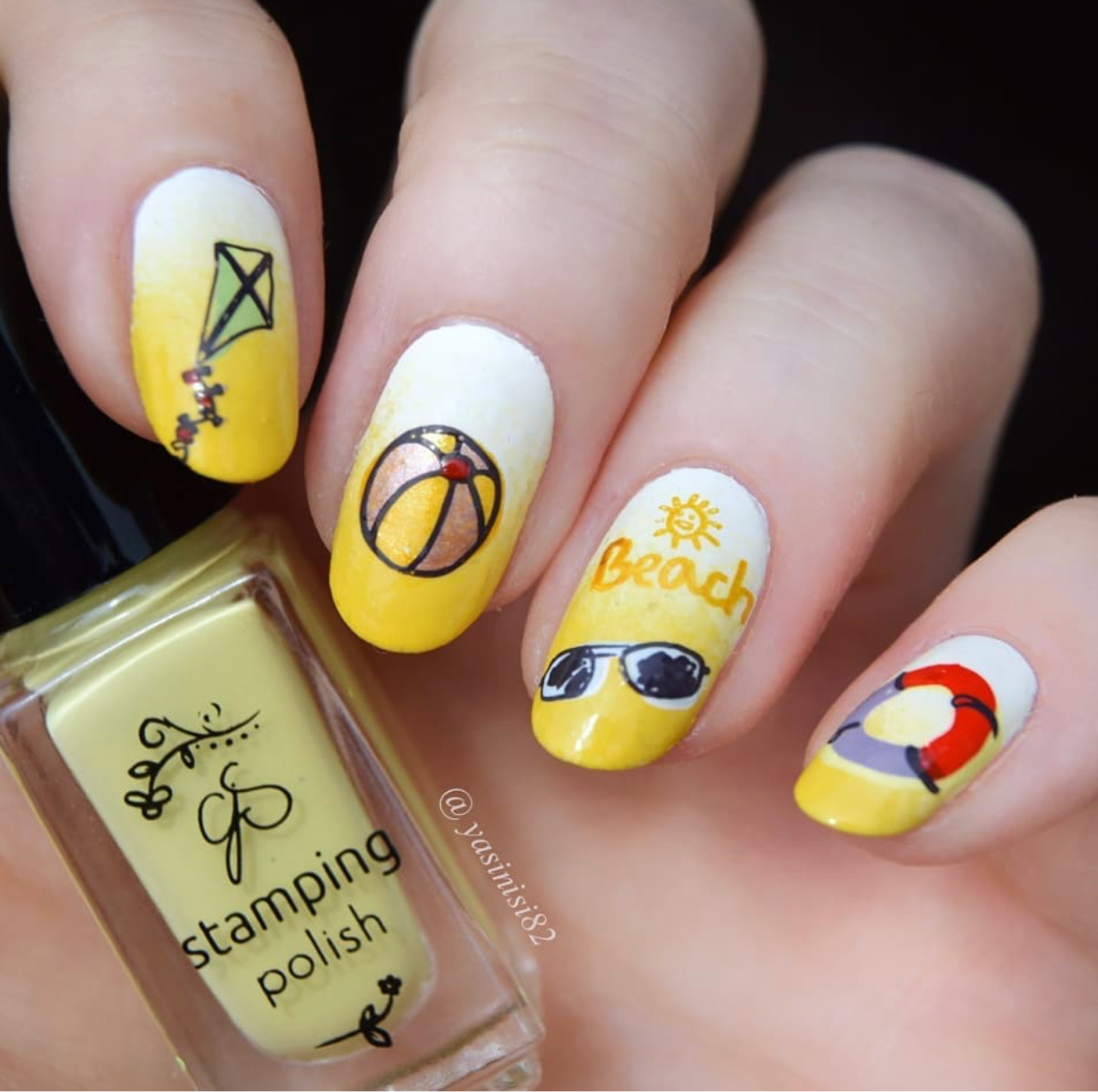 Lake Life (CjS-208) Etched Nail Art Stamping Plate