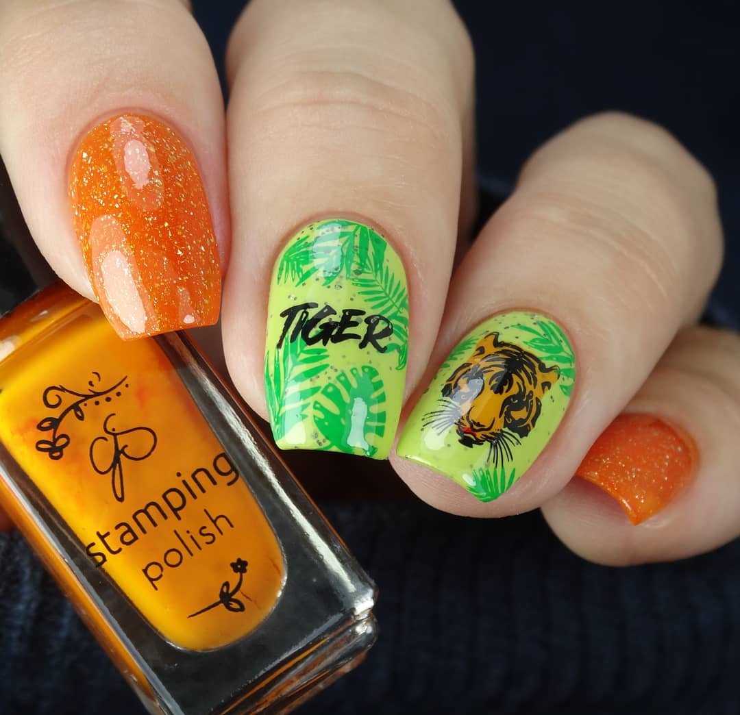Eye of the Tiger (CjS-214) Steel Nail Art Layered Stamping Plate