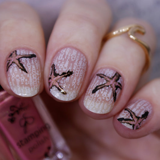 Shibori (CjS-221) Etched Nail Art Stamping Plate