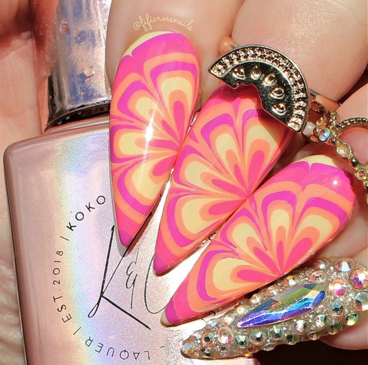 Water Marble (CjS-223) Etched Nail Art Stamping Plate