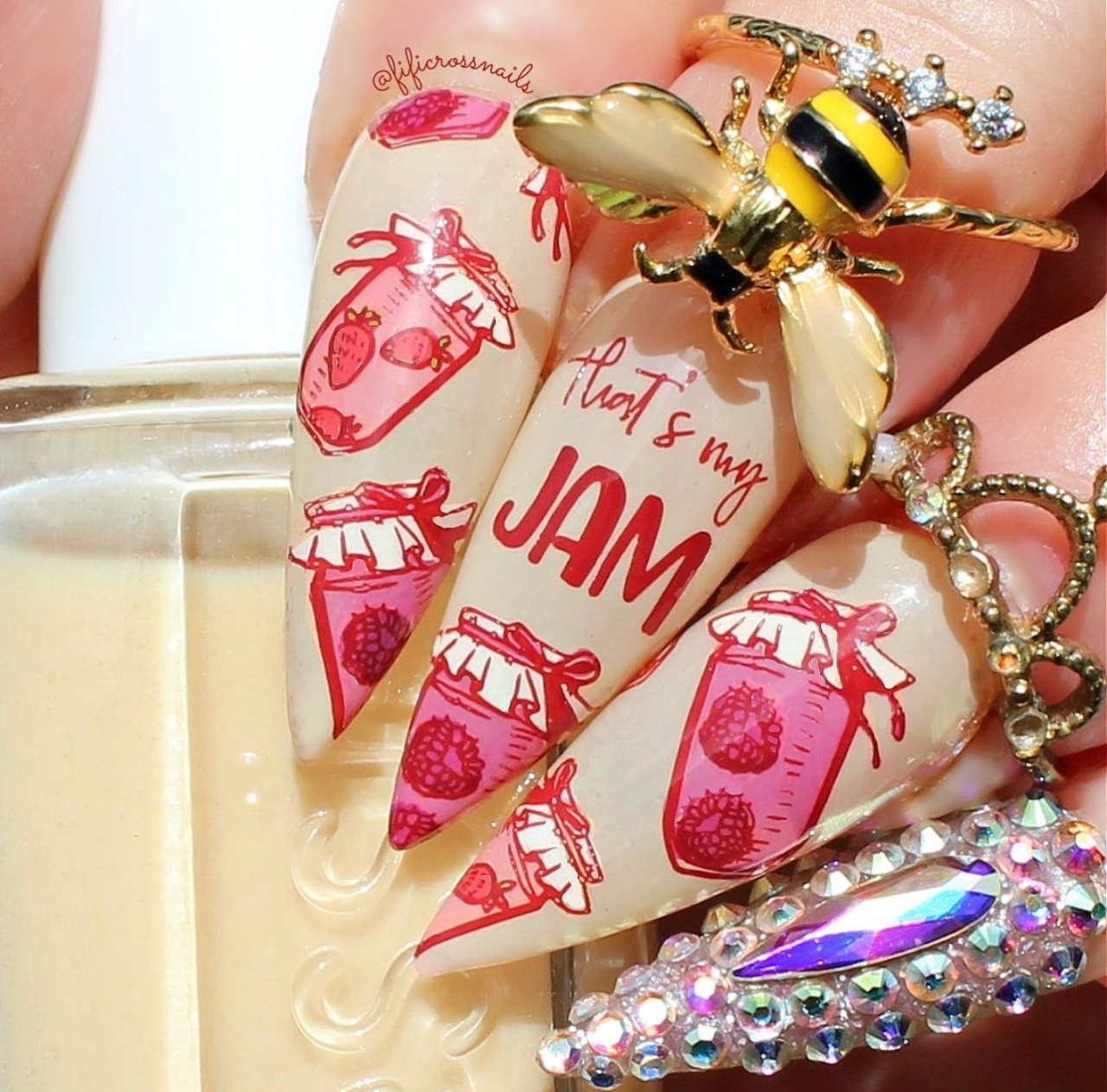 stunning-manicure-with-nail-art-designs-of-jam-jars-and-the-words-thats-my-jam