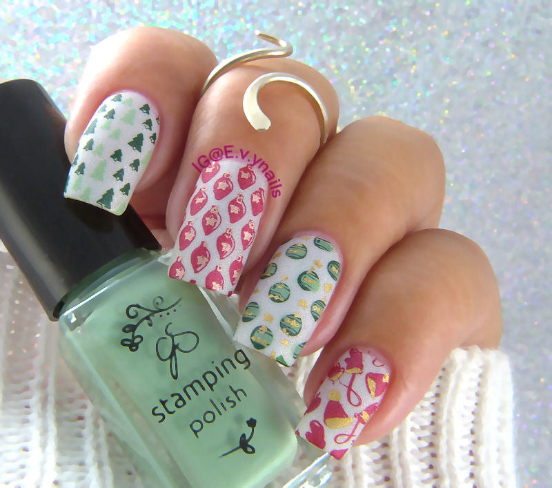 Pretty Paper - Jolly (CjSC-42) Etched Nail Art Stamping Plate