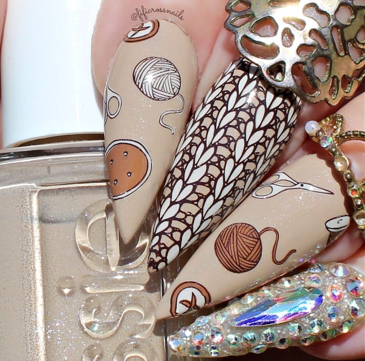 Knitters Gonna Knit (CjS-96) Steel Nail Art Stamping Plate 14 x 9 Clear Jelly Stamper