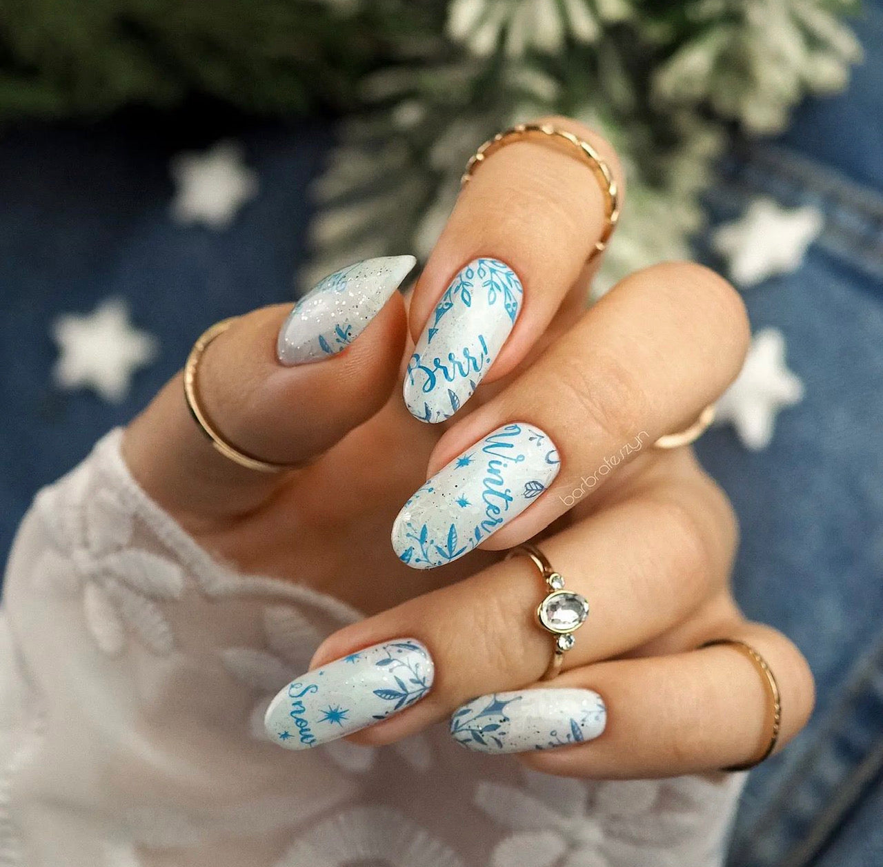 Let it Snow (CjSC-18) Etched Nail Art Stamping Plate