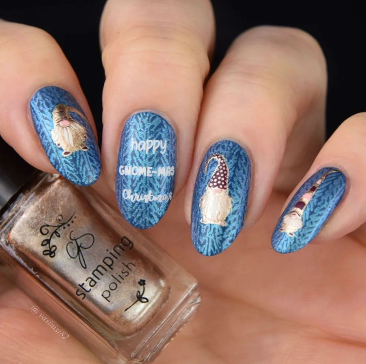 Gnome-mas (CjSC-48) Etched Nail Art Stamping Plate