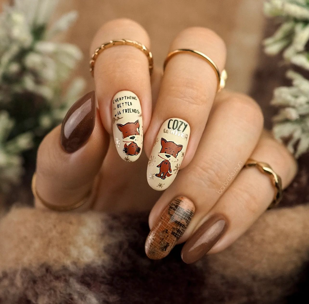Cozy Friends (CjSC-51) Etched Nail Art Stamping Plate