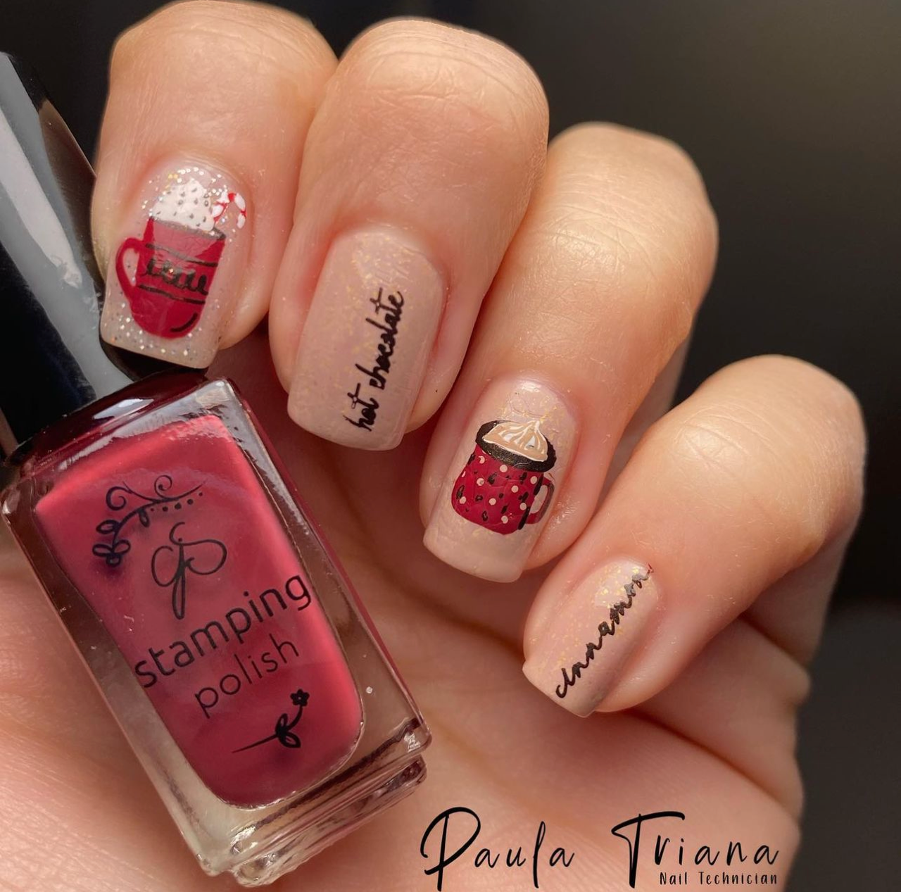 Cozy Bevvys (CjSC-55) Etched Nail Art Stamping Plate