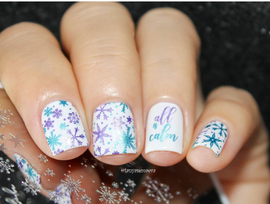 All Is Calm (CjSC-58) Etched Nail Art Stamping Plate