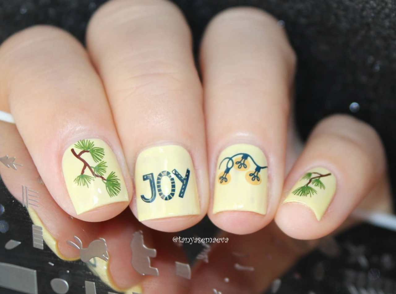 Love, Peace, Joy (CjSC-66) Etched Nail Art Stamping Plate