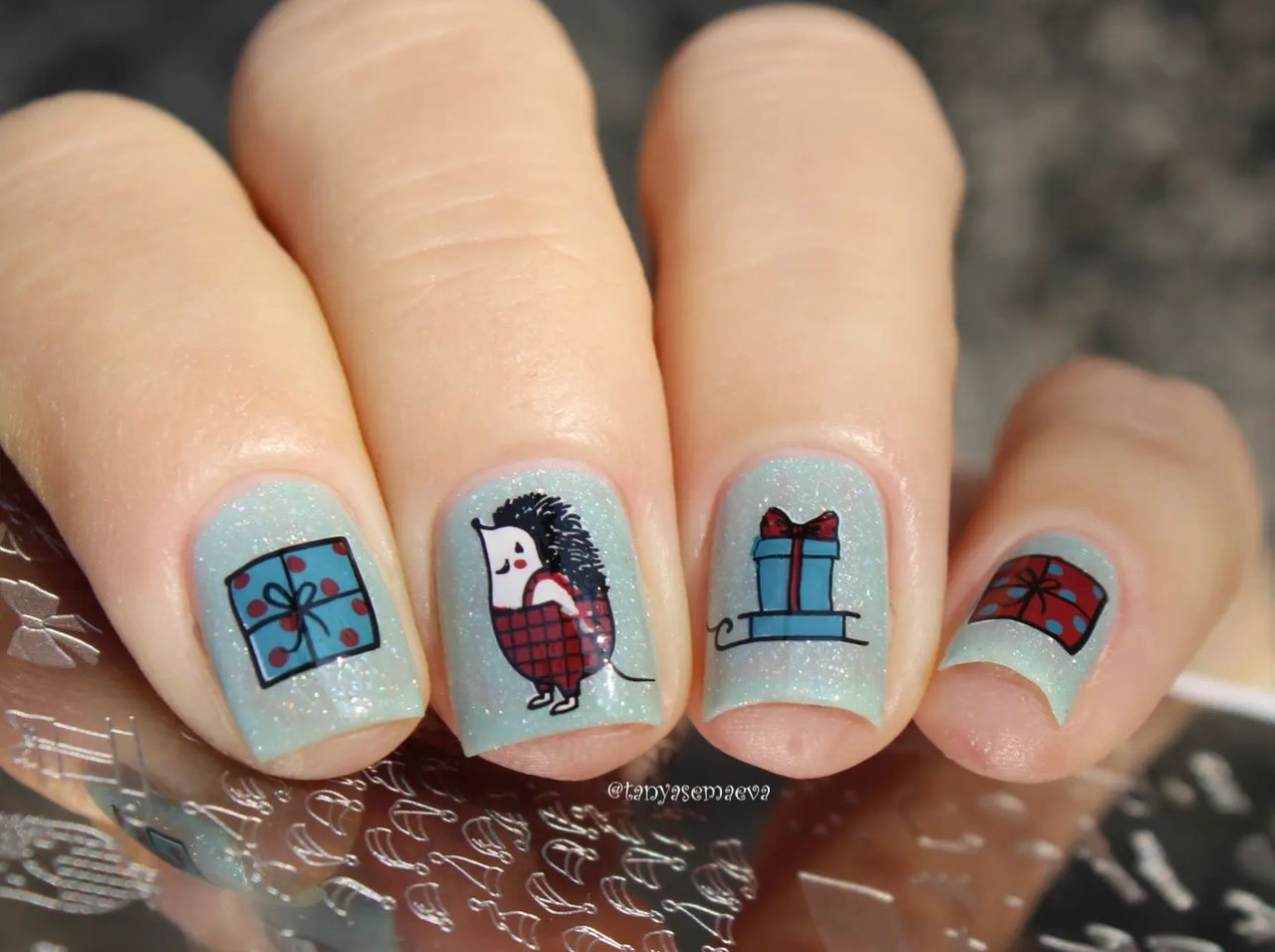 The Holiday (CjSC-72) Etched Nail Art Stamping Plate