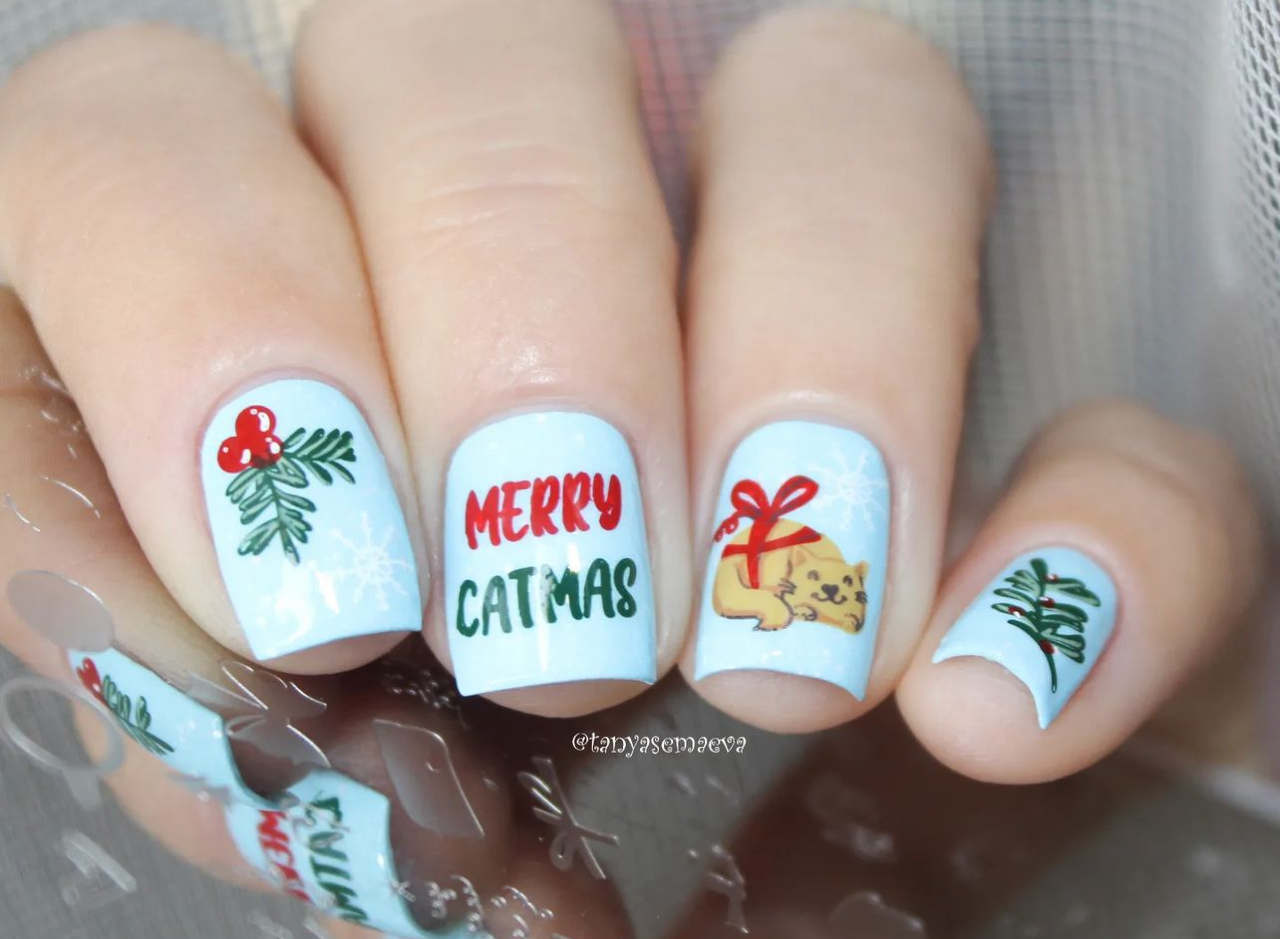 Catmas (CjSC-67) Etched Nail Art Stamping Plate