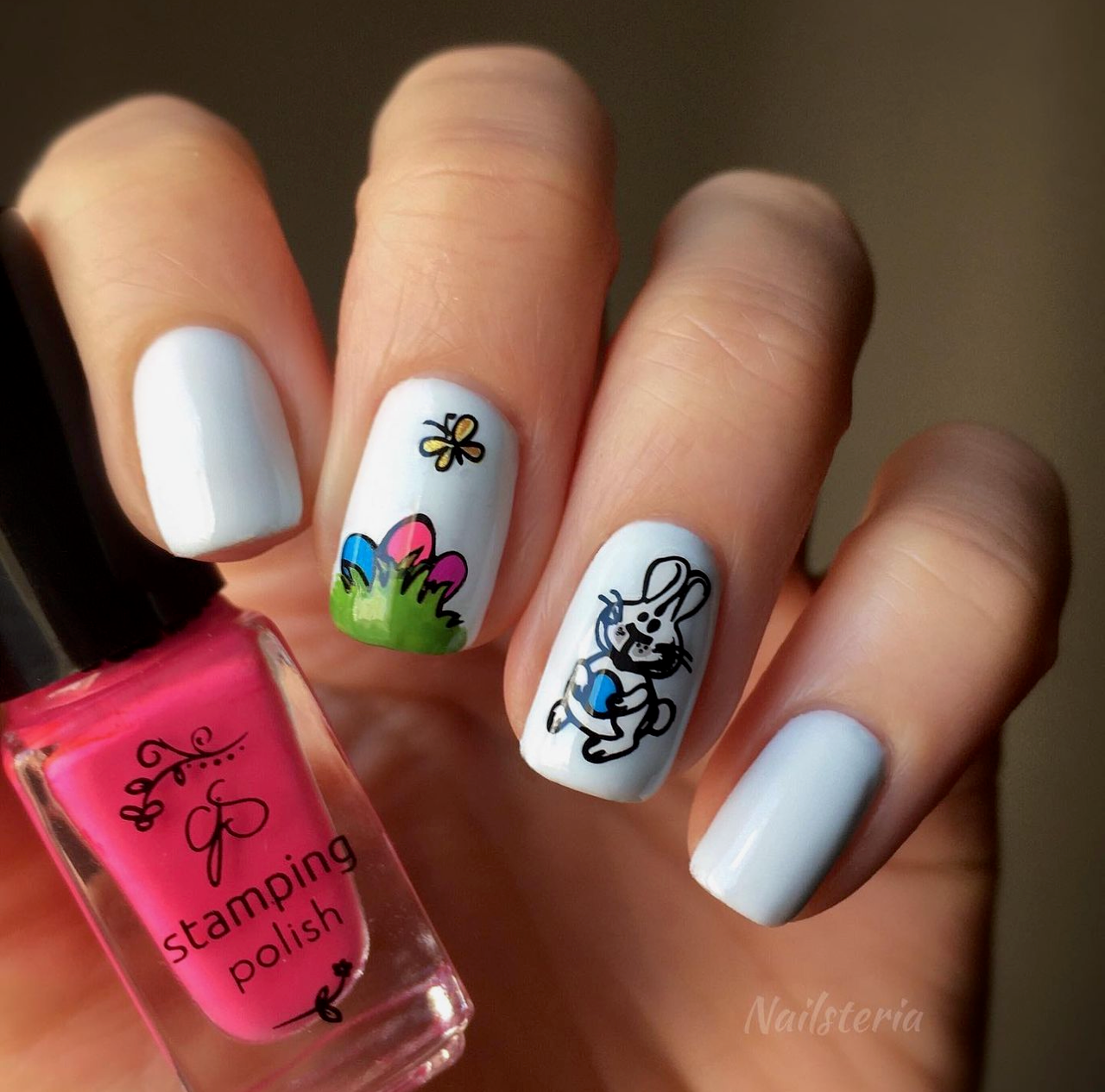 Groovy Bunny (CjSH-66) Etched Nail Art Stamping Plate