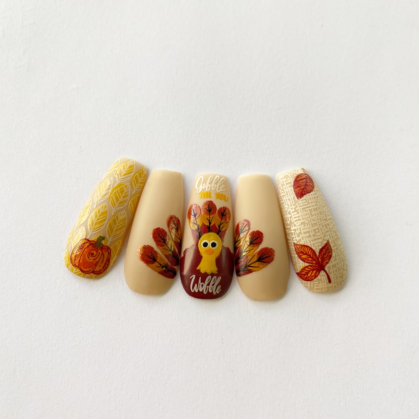 Gobble Till You Wobble (CjS-H-68) Etched Nail Art Stamping Plate