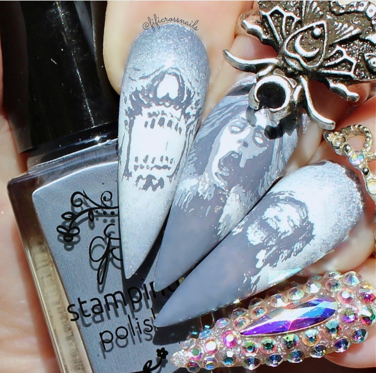 Nightmare (CjSH-82) Etched Nail Art Stamping Plate