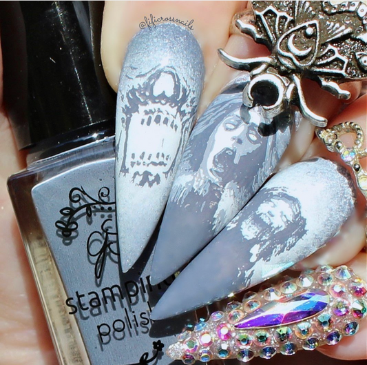 Nightmare (CjSH-82) Etched Nail Art Stamping Plate