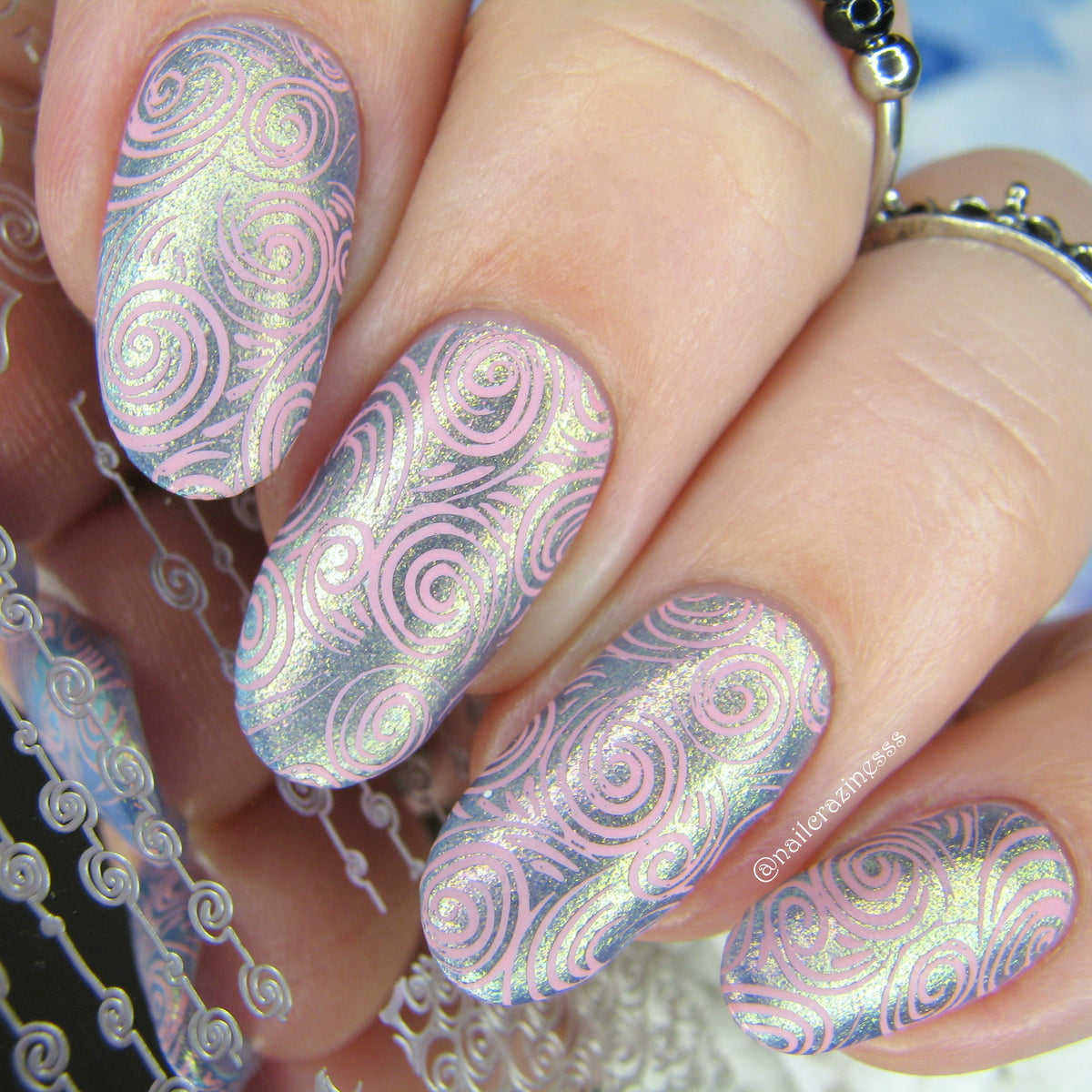 For the Love of Swirls (CjSLC-66) Etched Nail Art Stamping Plate