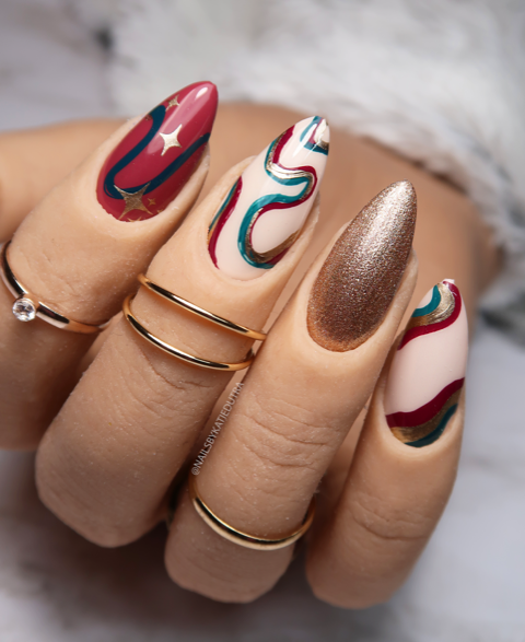 Funky Swirls (CjSLC-82) Etched Nail Art Stamping Plate