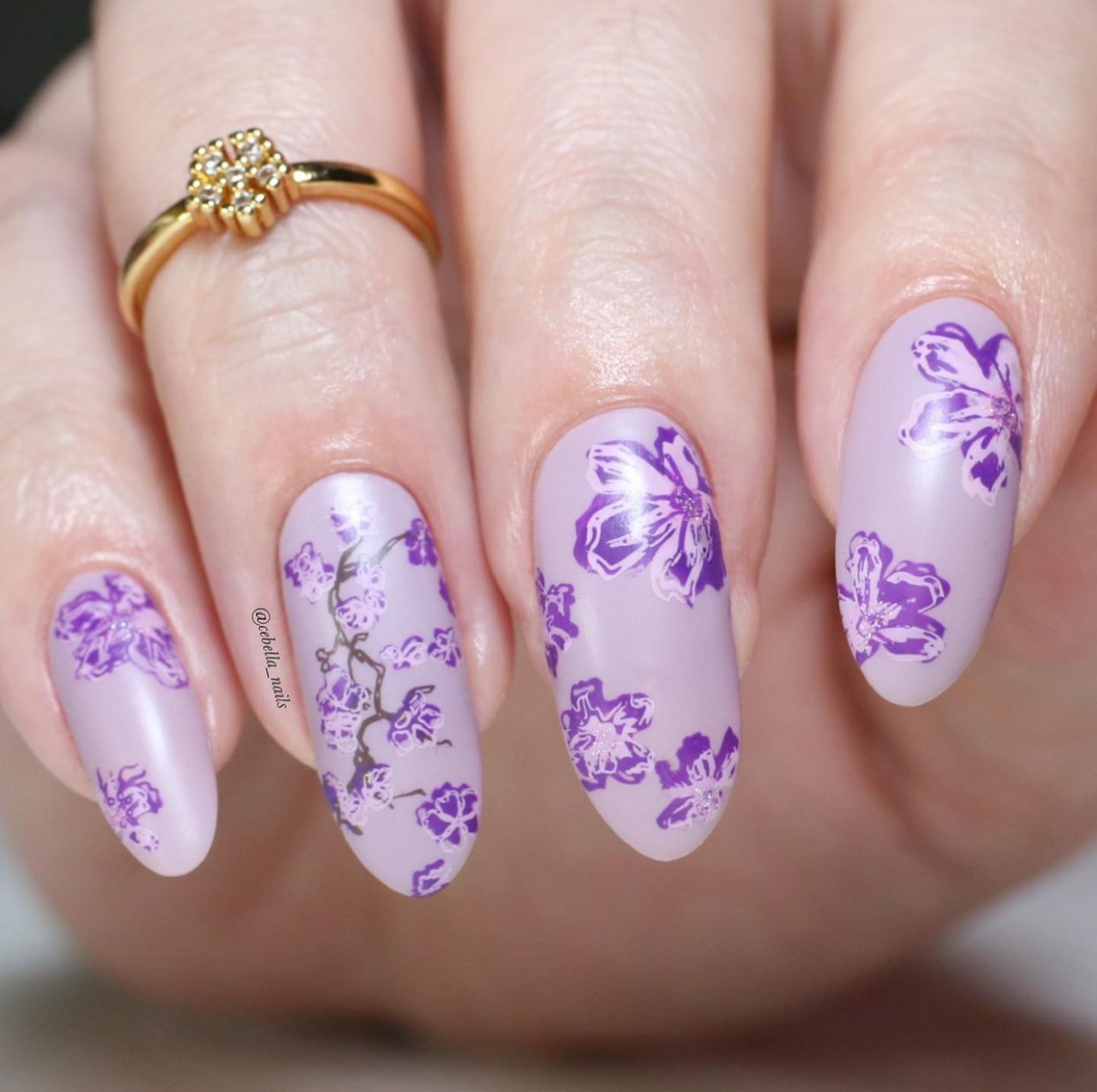 Sweet Little Sakura (CjSLC-83) Etched Nail Art Stamping Plate