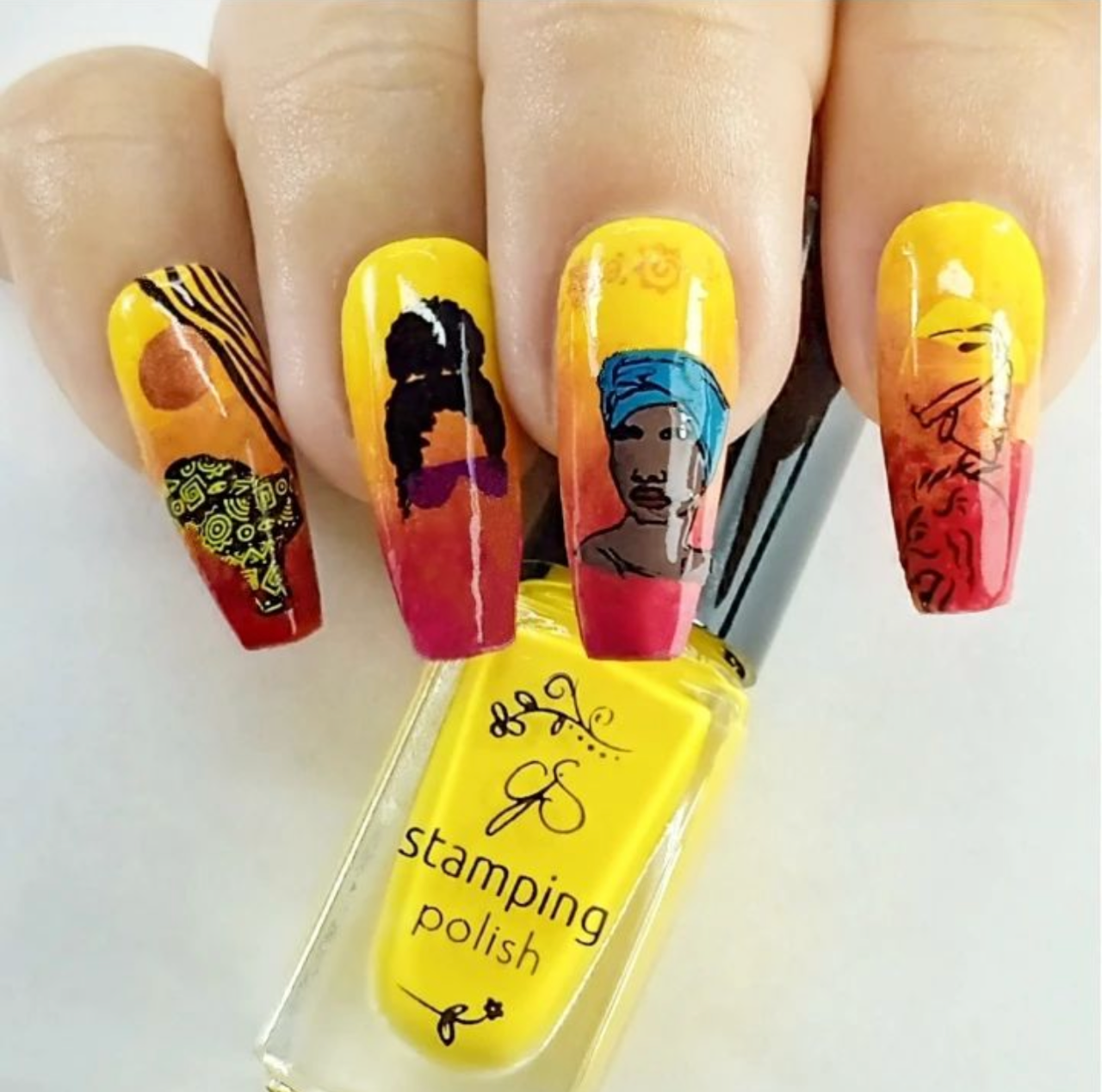 Pride of Black Beauty (CjSLC-92) Etched Nail Art Stamping Plate