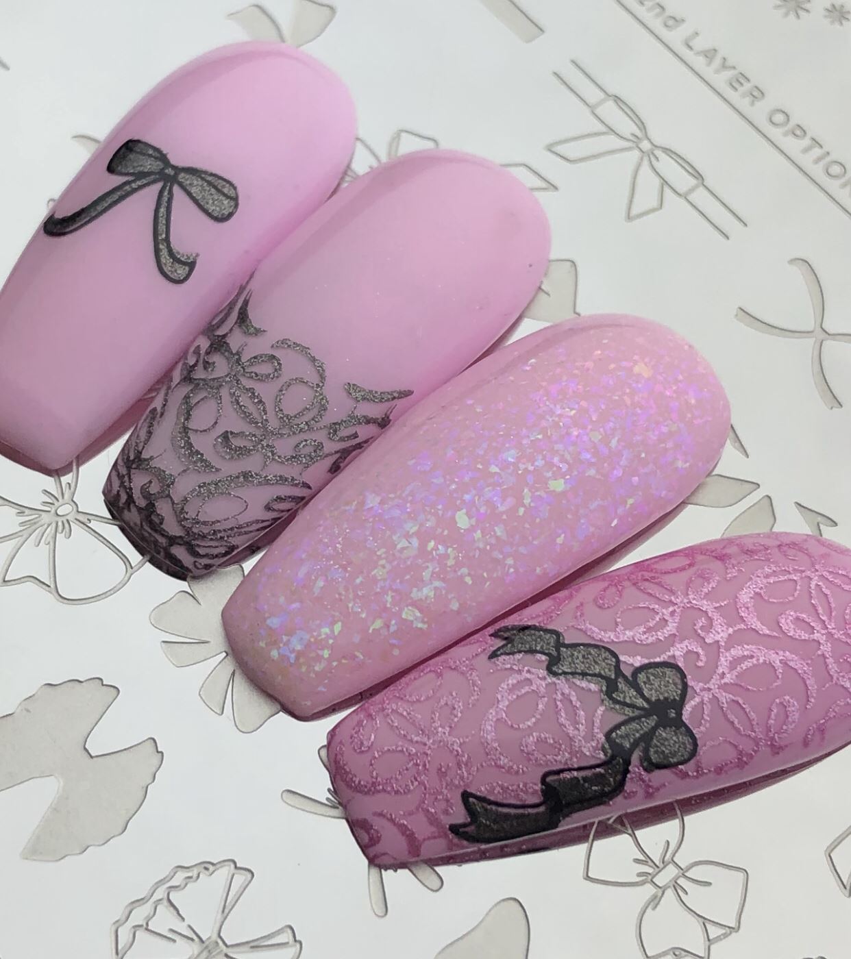 Put a Bow on it, Darling (CjS-147) Steel Nail Art Stamping Plate 14 x 9 Clear Jelly Stamper