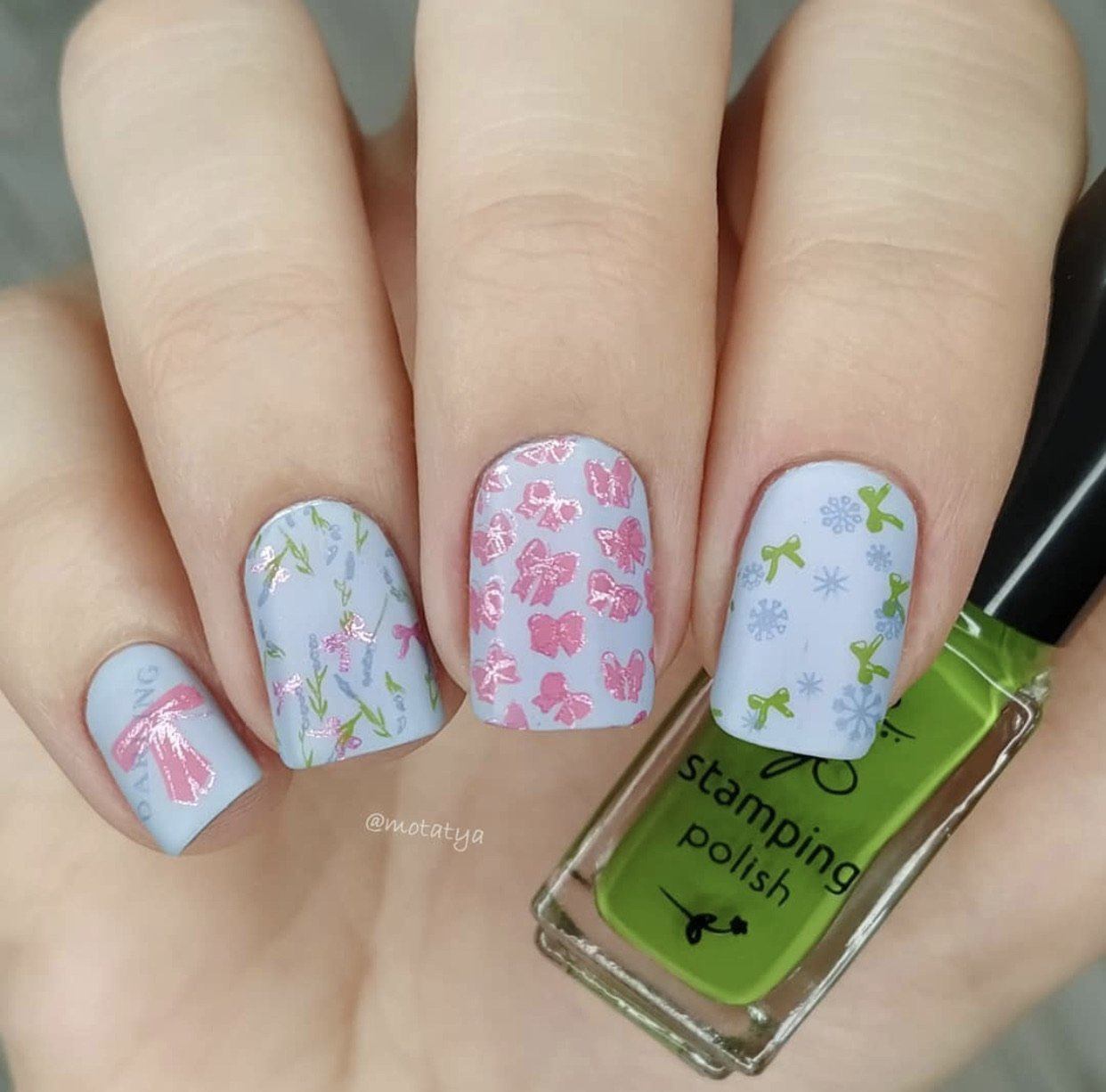 Put a Bow on it, Darling (CjS-147) Steel Nail Art Stamping Plate 14 x 9 Clear Jelly Stamper