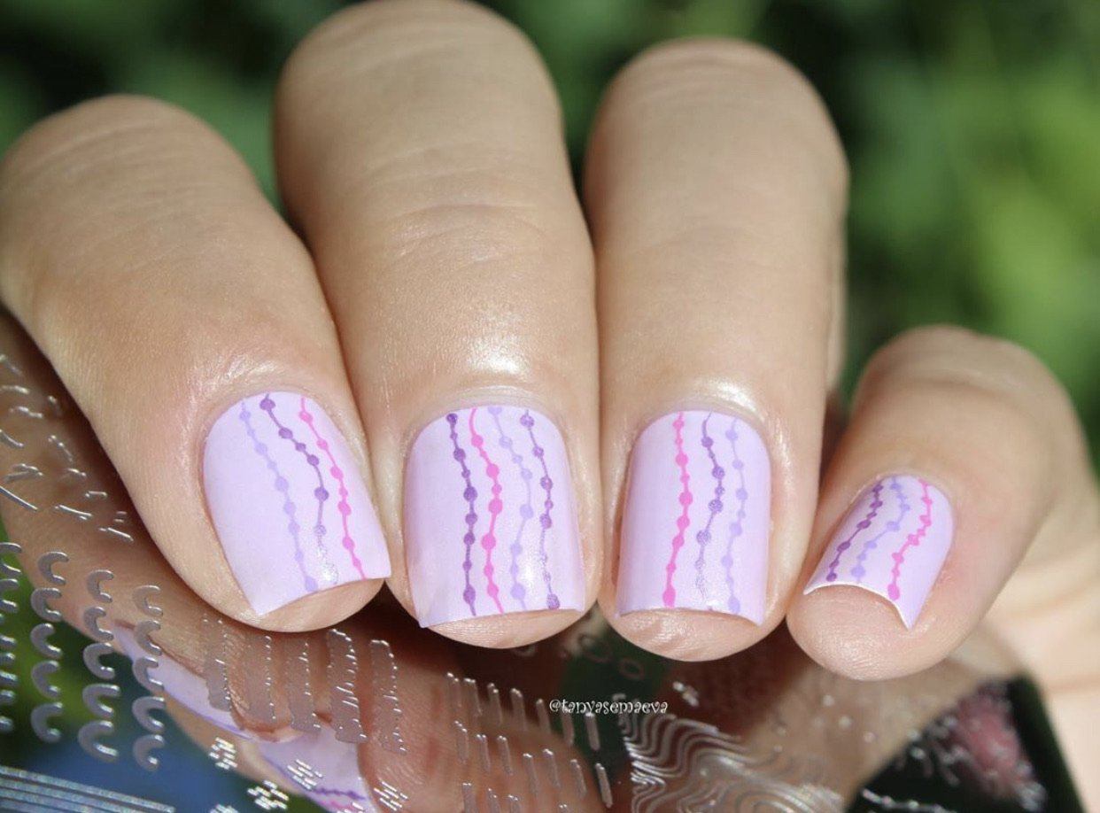 My Main Squiggle (CjS-146) Steel Nail Art Stamping Plate 8 x 8 Clear Jelly Stamper