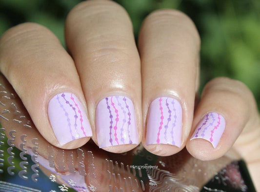 My Main Squiggle (CjS-146) Steel Nail Art Stamping Plate 8 x 8 Clear Jelly Stamper