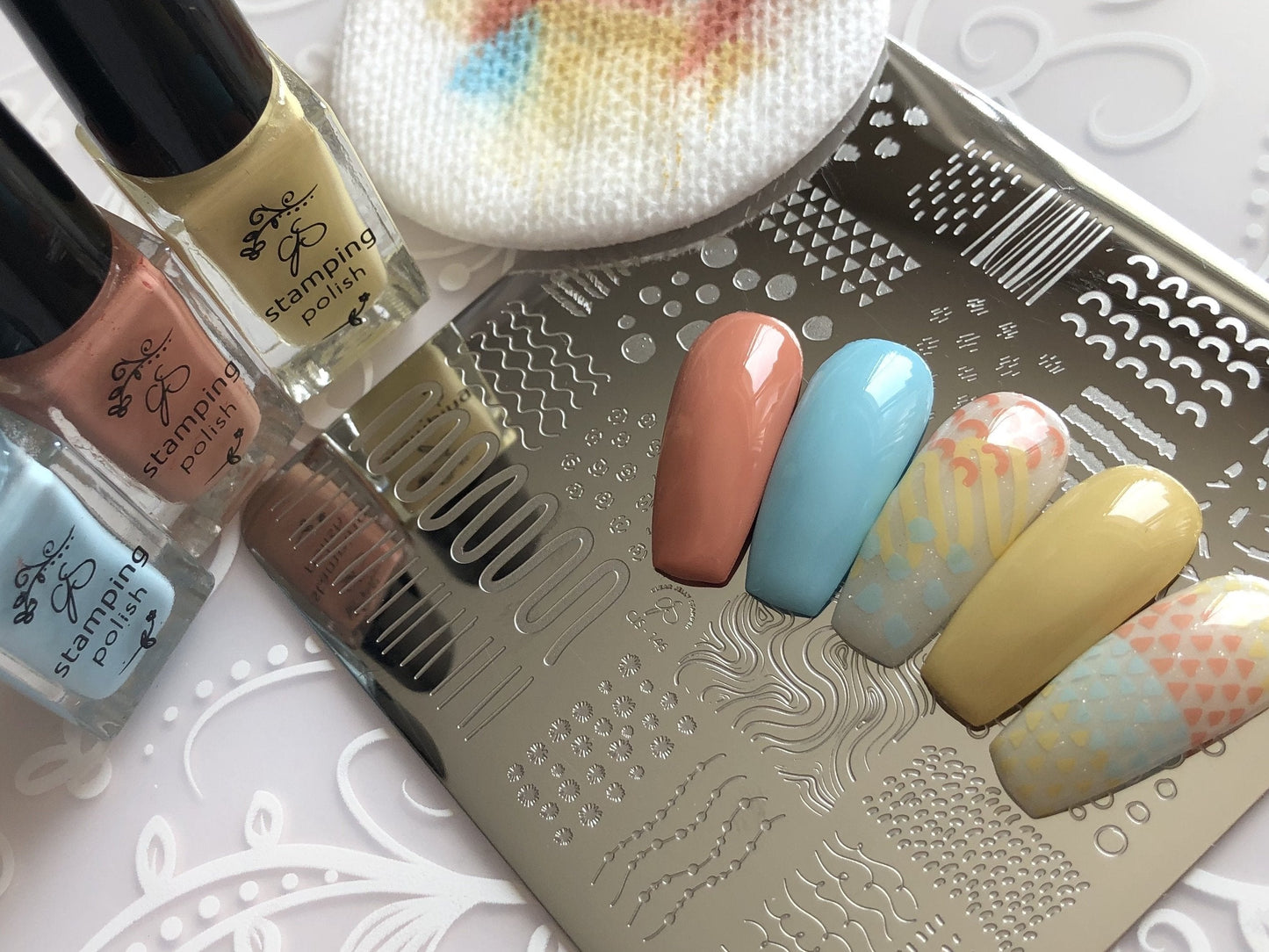 My Main Squiggle (CjS-146) Steel Nail Art Stamping Plate 8 x 8 Clear Jelly Stamper