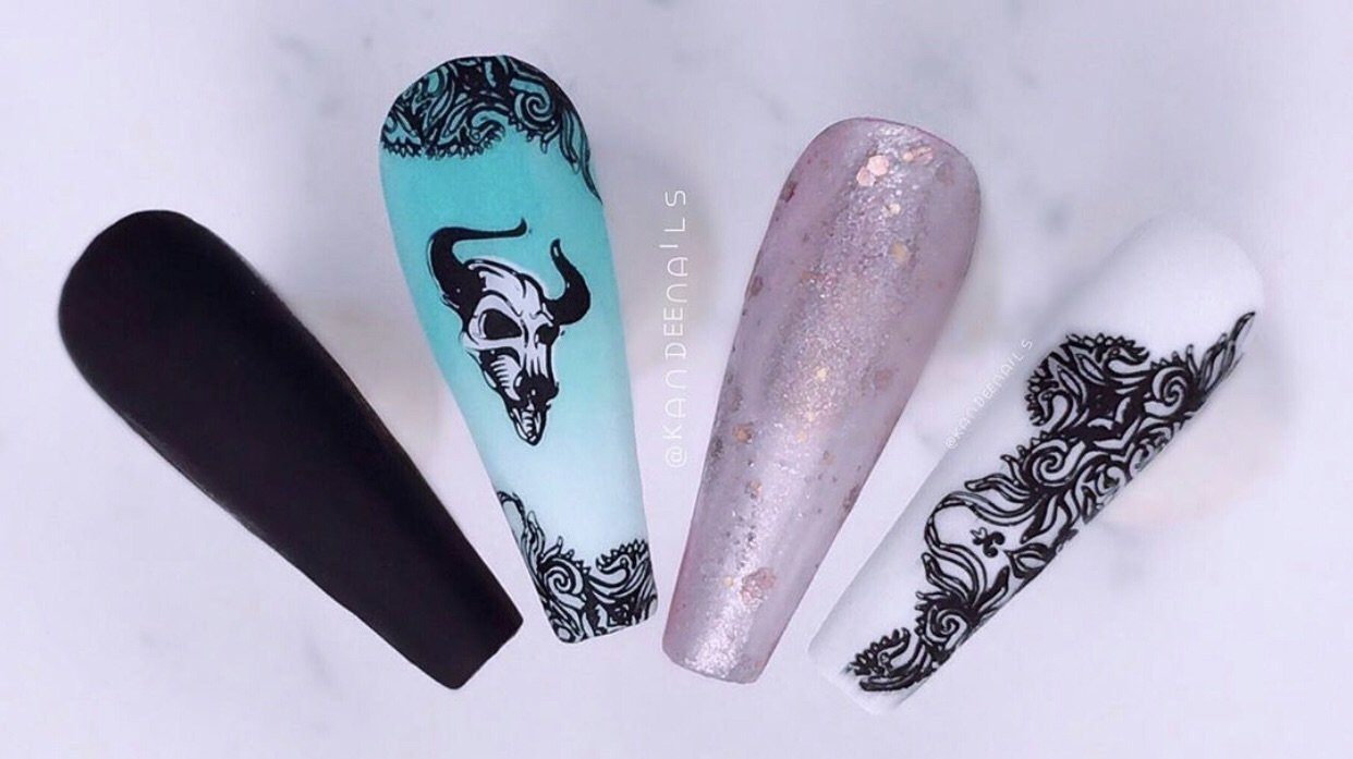 Mythical Creatures (CjS-107) Steel Nail Art Stamping Plate 14 x 9 Clear Jelly Stamper