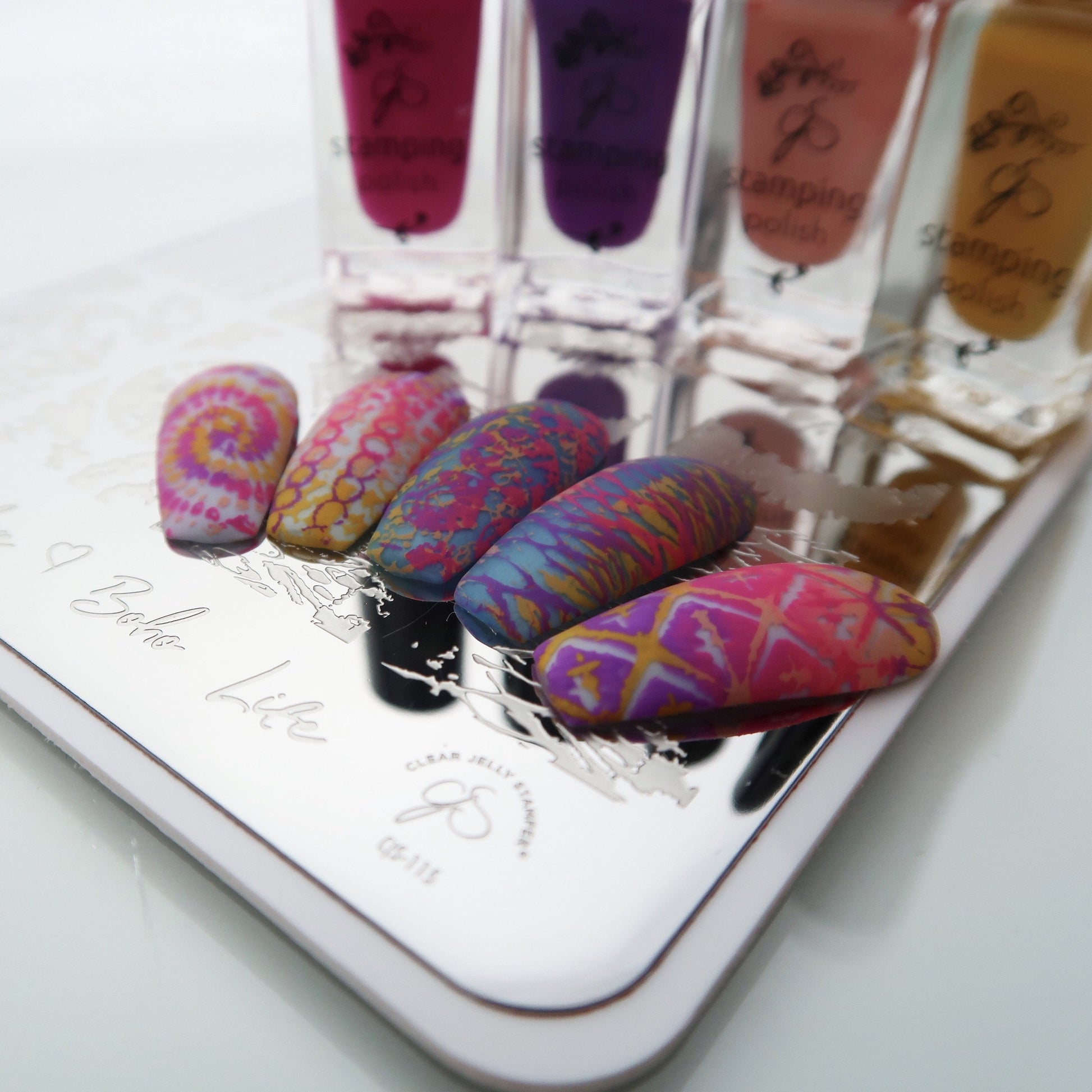 Boho Life (Cjs-115) Steel Nail Art Stamping Plate 14 x 9 Clear Jelly Stamper