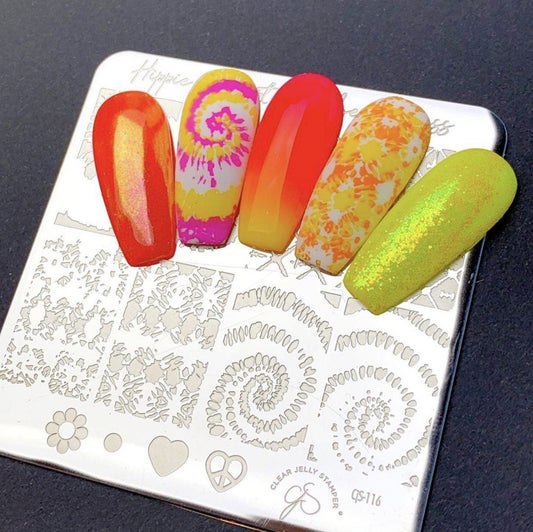 Lil' Boho Life (Cjs-116) Steel Nail Art Stamping Plate 6x6 Clear Jelly Stamper