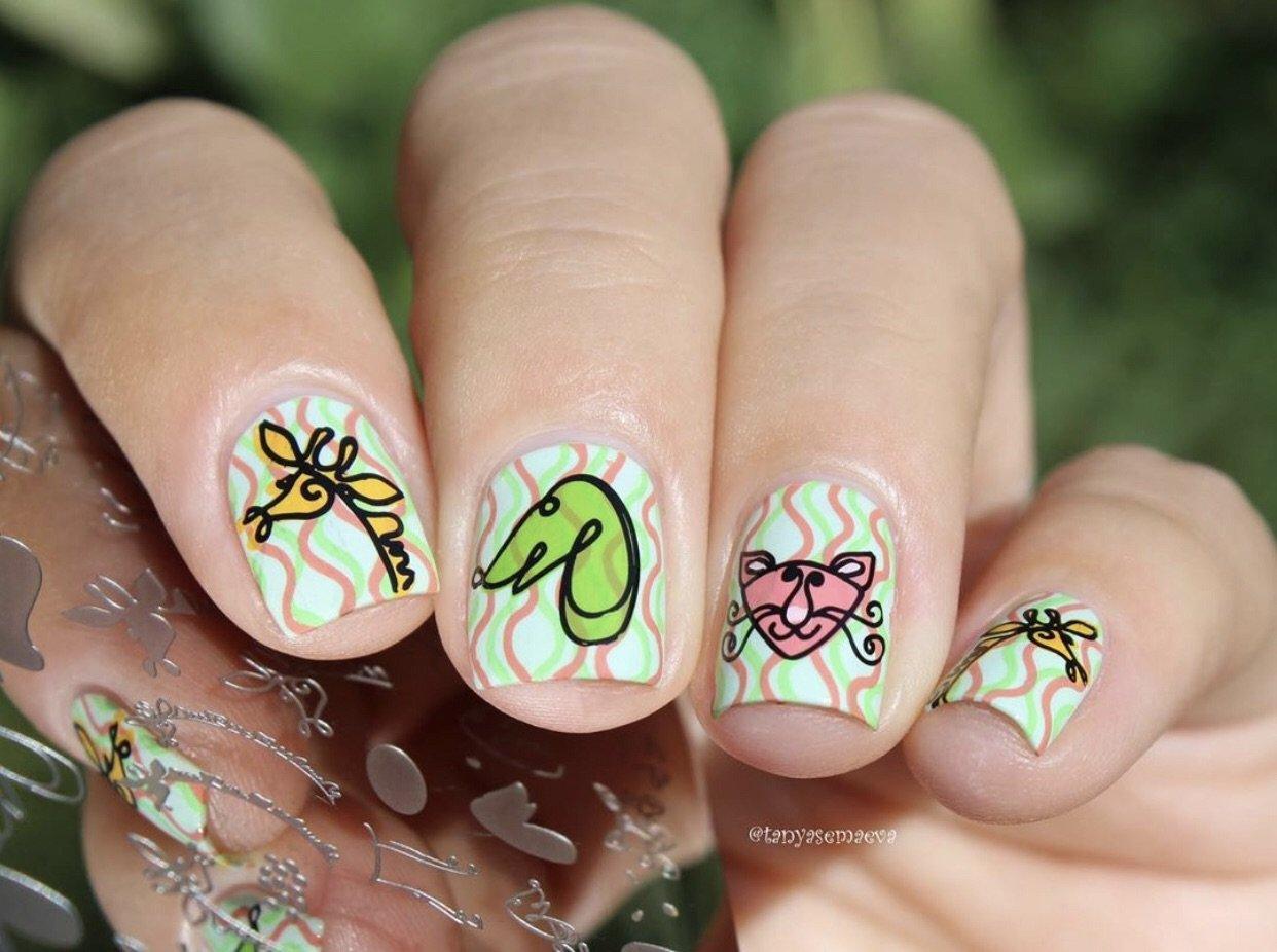 Doodle Love (CjS-127) Steel Nail Art Stamping Plate 6x6 Clear Jelly Stamper