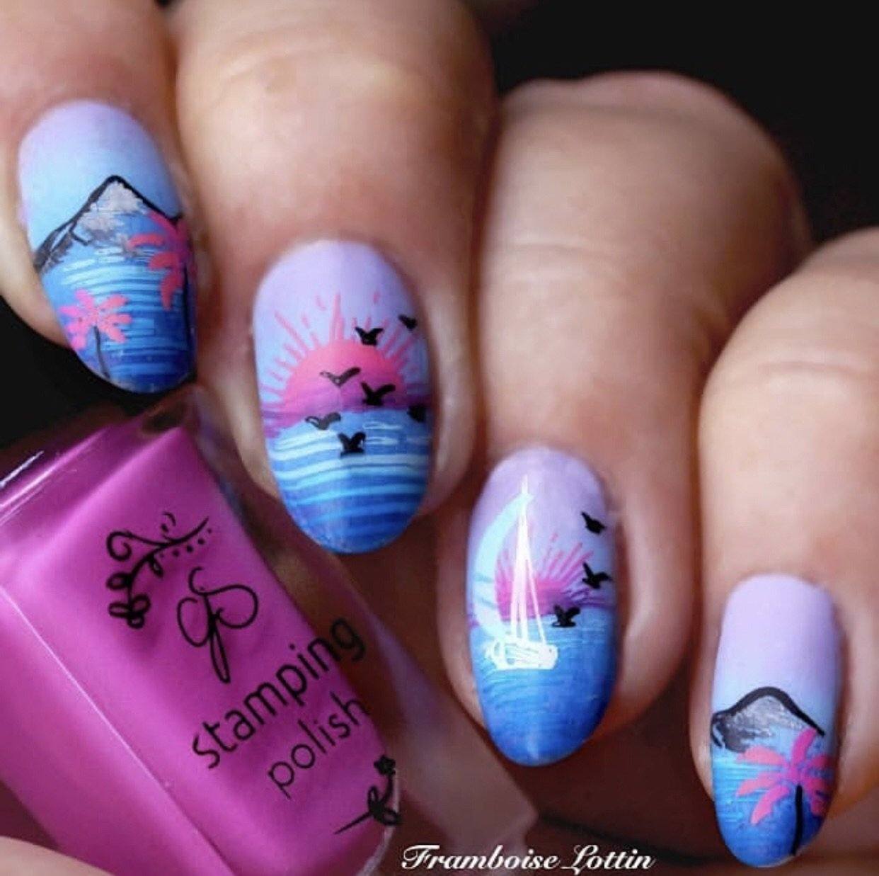 Aloha! (CjS-128) Steel Nail Art Stamping Plate 14 x 9 Clear Jelly Stamper