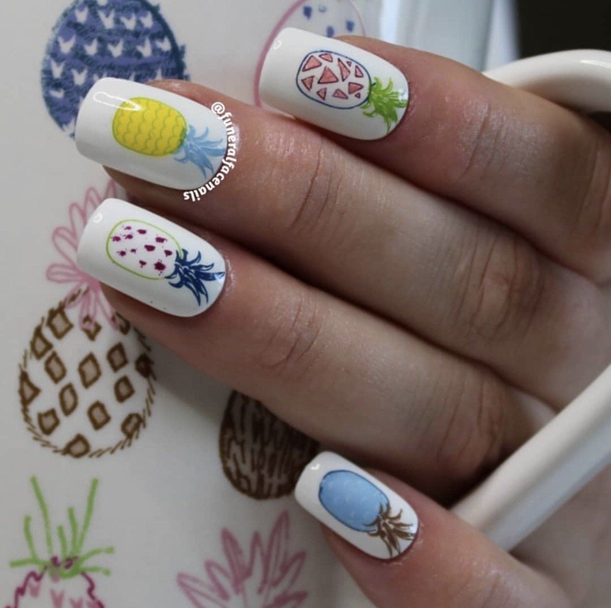 Pineapple Pizazz (CjS-130) Steel Nail Art Stamping Plate 6x6 Clear Jelly Stamper