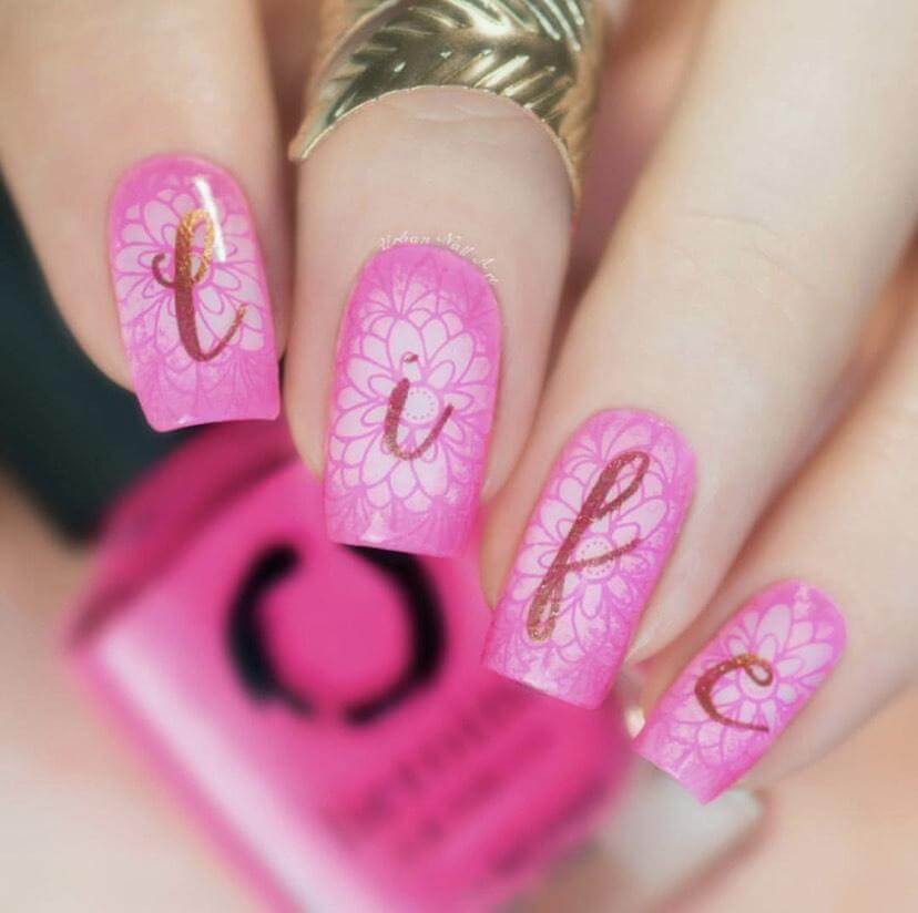 Alphabet Brush (CjS-40) - Steel Nail Art Stamping Plate 14 x 9 Clear Jelly Stamper